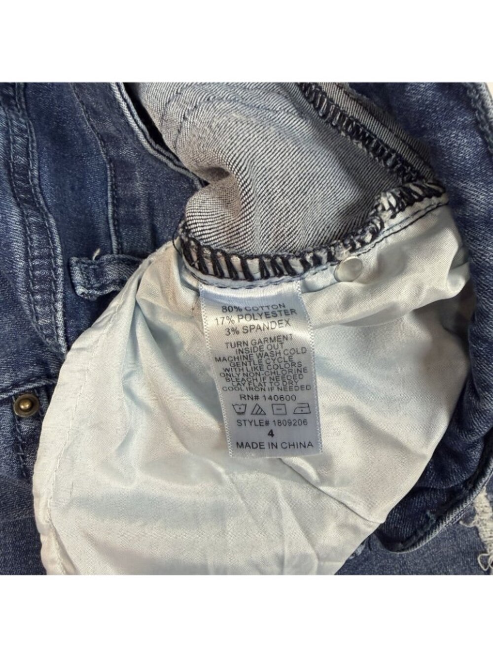 Angel + Premium Kim Fit Jeans Size 4 Embroidered Cuffed Hems Crop Capri Skinny - Picture 8 of 9